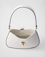 Prada Cleo Brushed Leather Shoulder Bag With Clasp Closure - Image 4